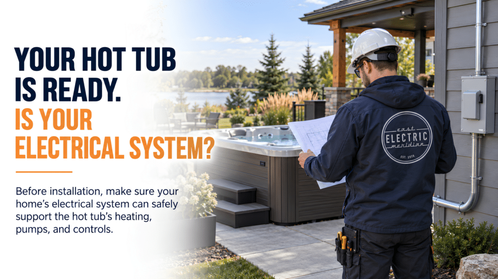 Residential electrician in RM of Macdonald reviewing electrical requirements for an outdoor hot tub installation.